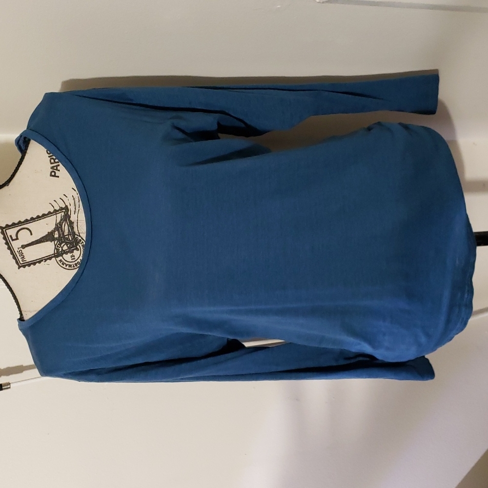 Isabel Marant Teal Long Sleeve Boatneck Top